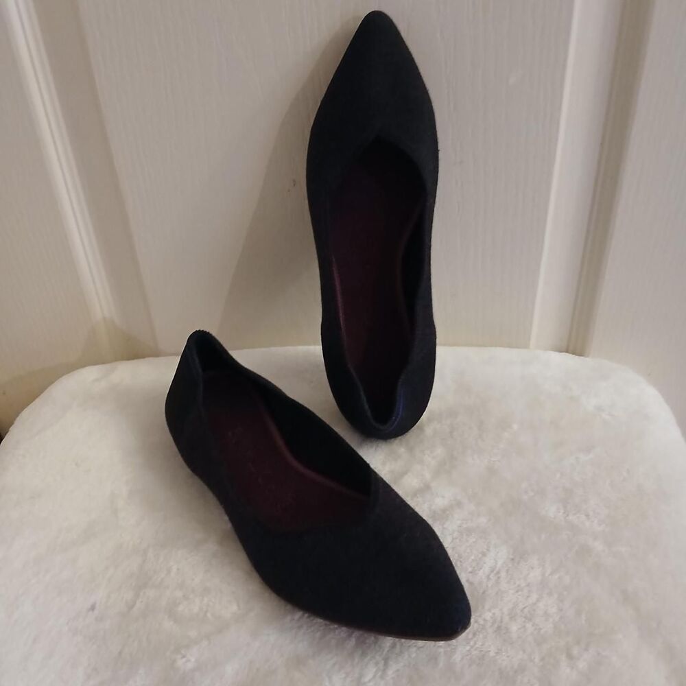 Rothy's The Point dark grey black pointed toe ballet flats 7.5